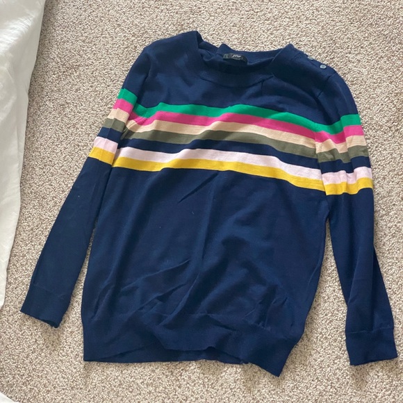 Navy colorful striped sweater - Picture 2 of 3